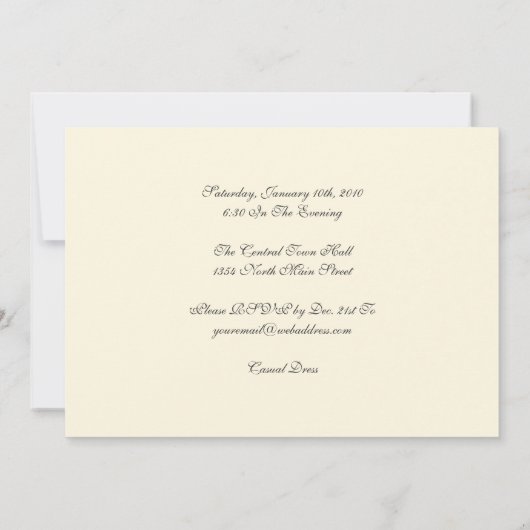 記念パーティー第50の紫色のダマスク織の招待状 招待状 (裏面)