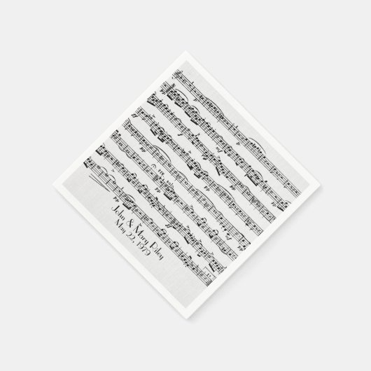 記念パーティー結婚の楽譜 スタンダードカクテルナプキン (角)