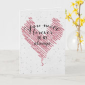 記念ピンクのグリッターのダイヤモンドラブハート カード (黄色い花)