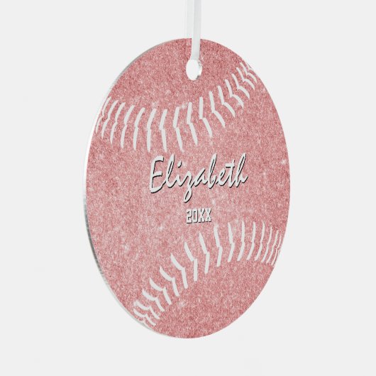 記念ピンクソガーリーフトボール メタルオーナメント (正面右)