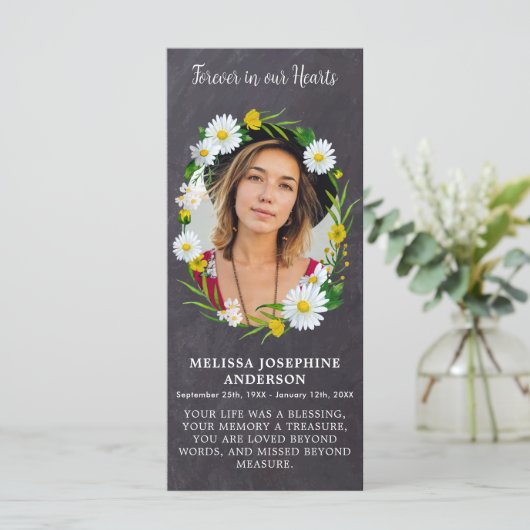 記念フローラ写真葬儀祈りの言葉しおりカード メニュー (スタンド正面)