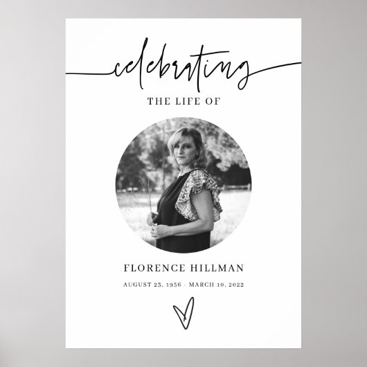 記念ミニマル葬祭生活お祝い標識 ポスター (正面)