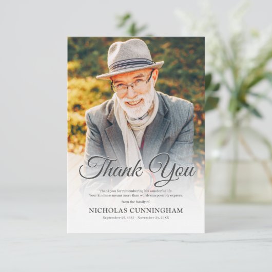 記念モダンエレガントクラシックシンプル写真 サンキューカード (スタンド正面)
