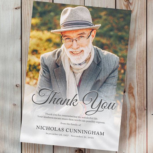 記念モダンエレガントクラシックシンプル写真 サンキューカード