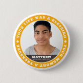 記念モダンシンプルカスタム写真記念 缶バッジ (正面)