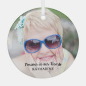 記念モダンシンプル記念写真ガラスホーン ガラスオーナメント (正面)