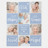 記念モダンパーソナライズされた家族数々の写真 フリースブランケット (正面)