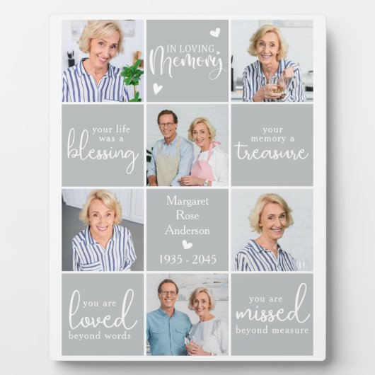 記念モダンパーソナライズされた詩6数々の枚 フォトプラーク (正面)