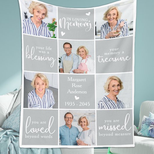 記念モダンパーソナライズされた詩6数々の枚 フリースブランケット