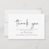 記念モダンミニマエレガントリスト白黒 サンキューカード (正面)
