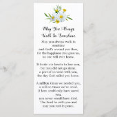 記念モダン写真フローラ葬儀祈りの言葉カード (裏面)