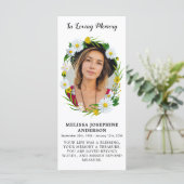 記念モダン写真フローラ葬儀祈りの言葉カード (スタンド正面)