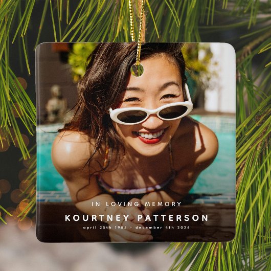 記念モダン写真記念クリスマス セラミックオーナメント