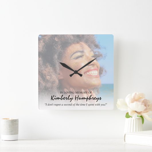 記念モダン引用文写真 スクエア壁時計 (ホーム)