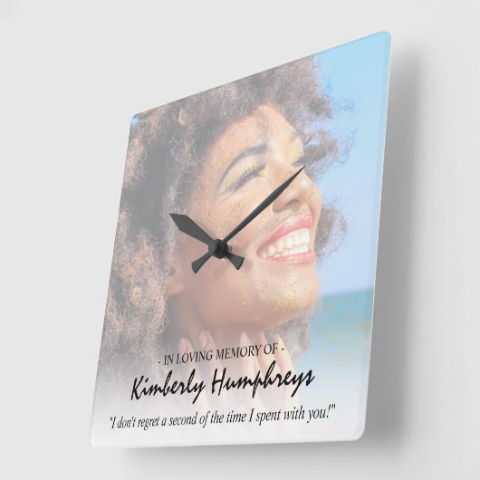 記念モダン引用文写真 スクエア壁時計 (傾斜)