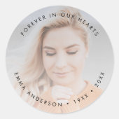 記念モダン葬儀記念写真 ラウンドシール (正面)