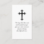 記念モダン葬式カード 名刺 (裏面)