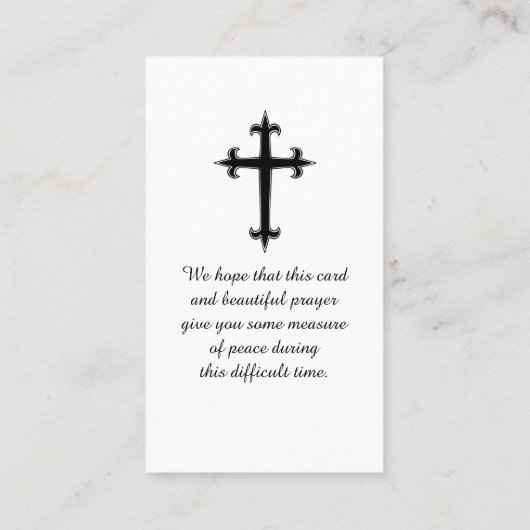 記念モダン葬式カード 名刺 (裏面)