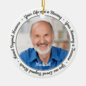 記念モダン記念パーソナライズされた2枚 セラミックオーナメント (正面)