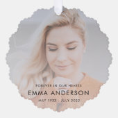 記念モダン記念悔やみや弔慰献上品の写真 オーナメントカード (正面)