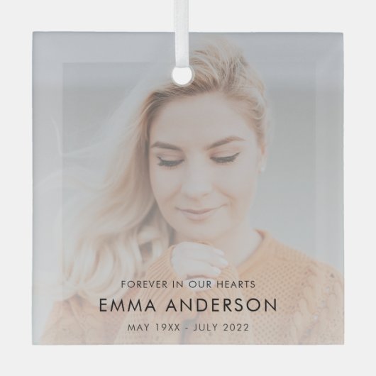 記念モダン記念悔やみや弔慰献上品の写真 ガラスオーナメント (正面)