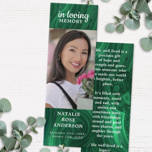 記念モダン詩エメラルド葬式しおり