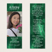 記念モダン詩エメラルド葬式しおり (正面&裏面)