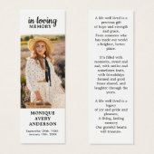 記念モダン詩葬儀祈りの言葉しおり (正面&裏面)