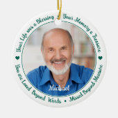 記念モダン詩2枚の写真 セラミックオーナメント (正面)