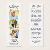 記念モダン詩3写真葬式ブックマーク (正面&裏面)