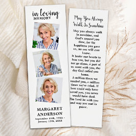 記念モダン3写真葬儀詩ブックマーク