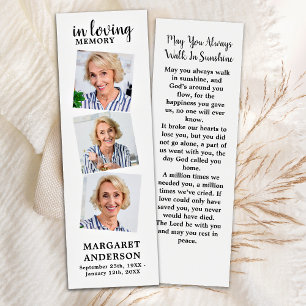 記念モダン3写真葬儀詩ブックマーク