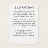 記念モダン3写真葬式祈りの言葉カード (裏面)