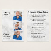 記念モダン3写真葬式祈りの言葉カード (正面&裏面)