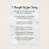 記念モダン3写真葬式祈りの言葉カード (裏面)