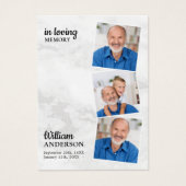 記念モダン3写真葬式祈りの言葉カード (正面)