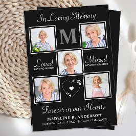 記念モダン5写真葬式祈りの言葉カード