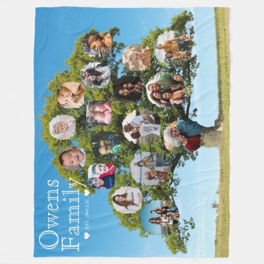 記念ユニーク品 |家族カスタムの木の写真 フリースブランケット (正面)