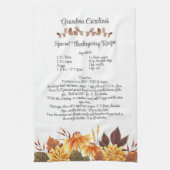 記念レシピ感謝祭秋秋の贈り物 キッチンタオル (縦)