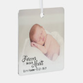 記念乳児写真Forever In Ourハート メタルオーナメント (正面右)