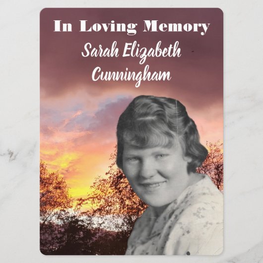 記念事業赤い夕日と木の写真 プログラム (正面)