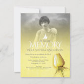 記念会写真黄色バラの葬儀 招待状 (正面)