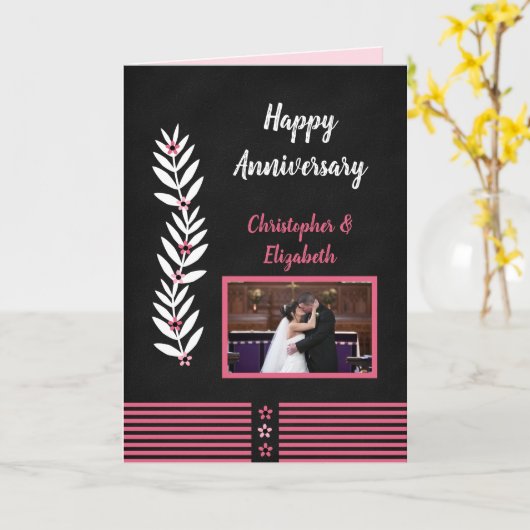 記念写真あいさつ カード (黄色い花)