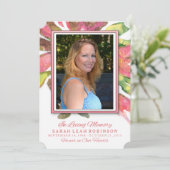 記念写真ありがとう – ピンクの水の色のスプラッシュ 招待状 (スタンド正面)