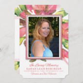 記念写真ありがとう – ピンクの水の色のスプラッシュ 招待状 (正面/裏面)