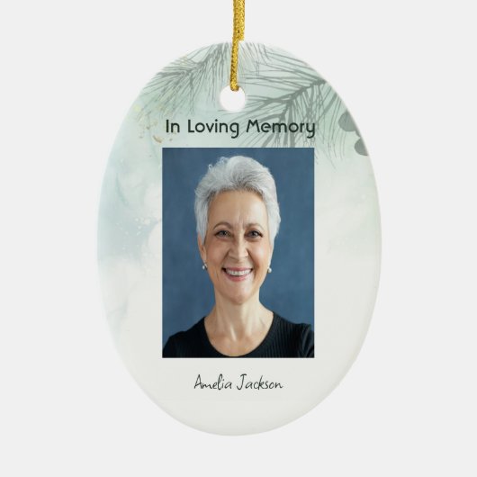 記念写真お祝いの命の形見 セラミックオーナメント (正面)