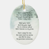 記念写真お祝いの命の形見 セラミックオーナメント (裏面)