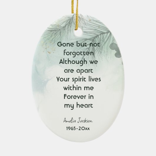 記念写真お祝いの命の形見 セラミックオーナメント (裏面)