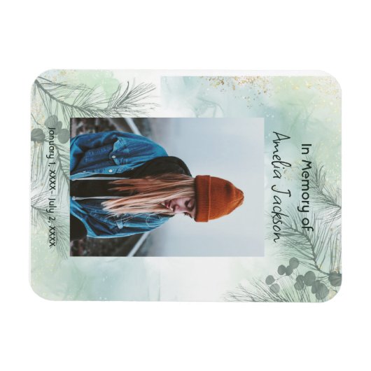 記念写真お祝いの命の形見 マグネット (横)