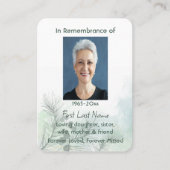 記念写真お祝いの命の形見 名刺 (正面)